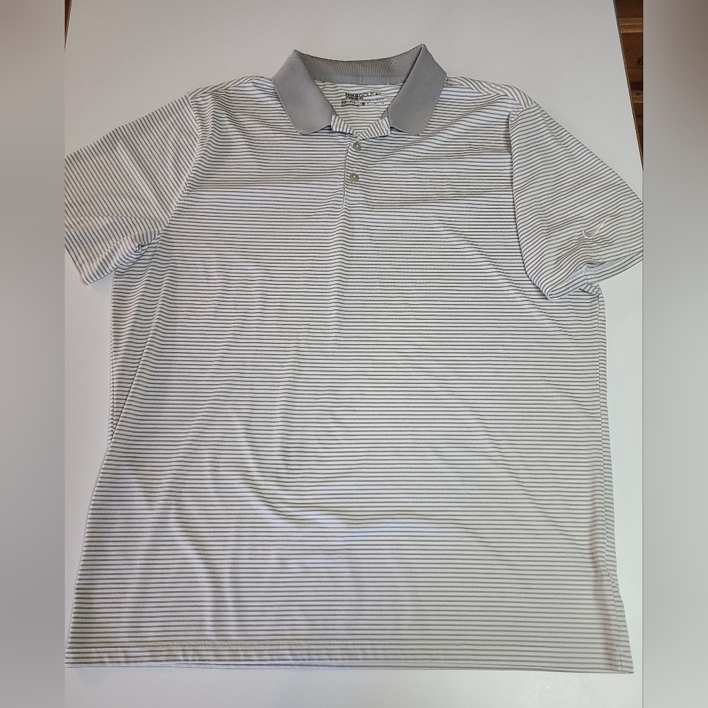 Nike Men's Polo Shirt - Gray Stripes